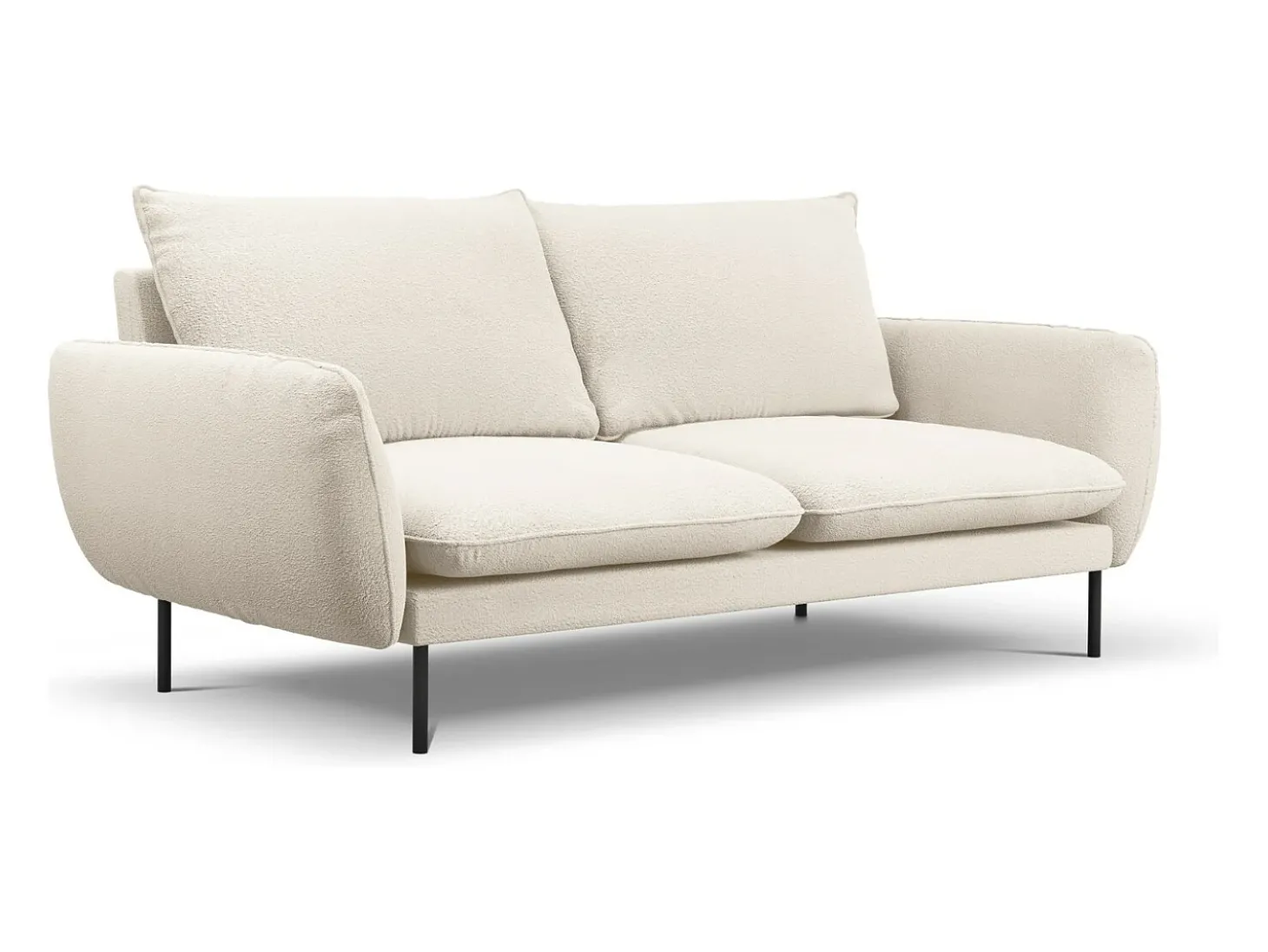 Cosmopolitan Design - Sofá "Vienna" 3 lugares em tecido bouclé bege - 200x92x95cm