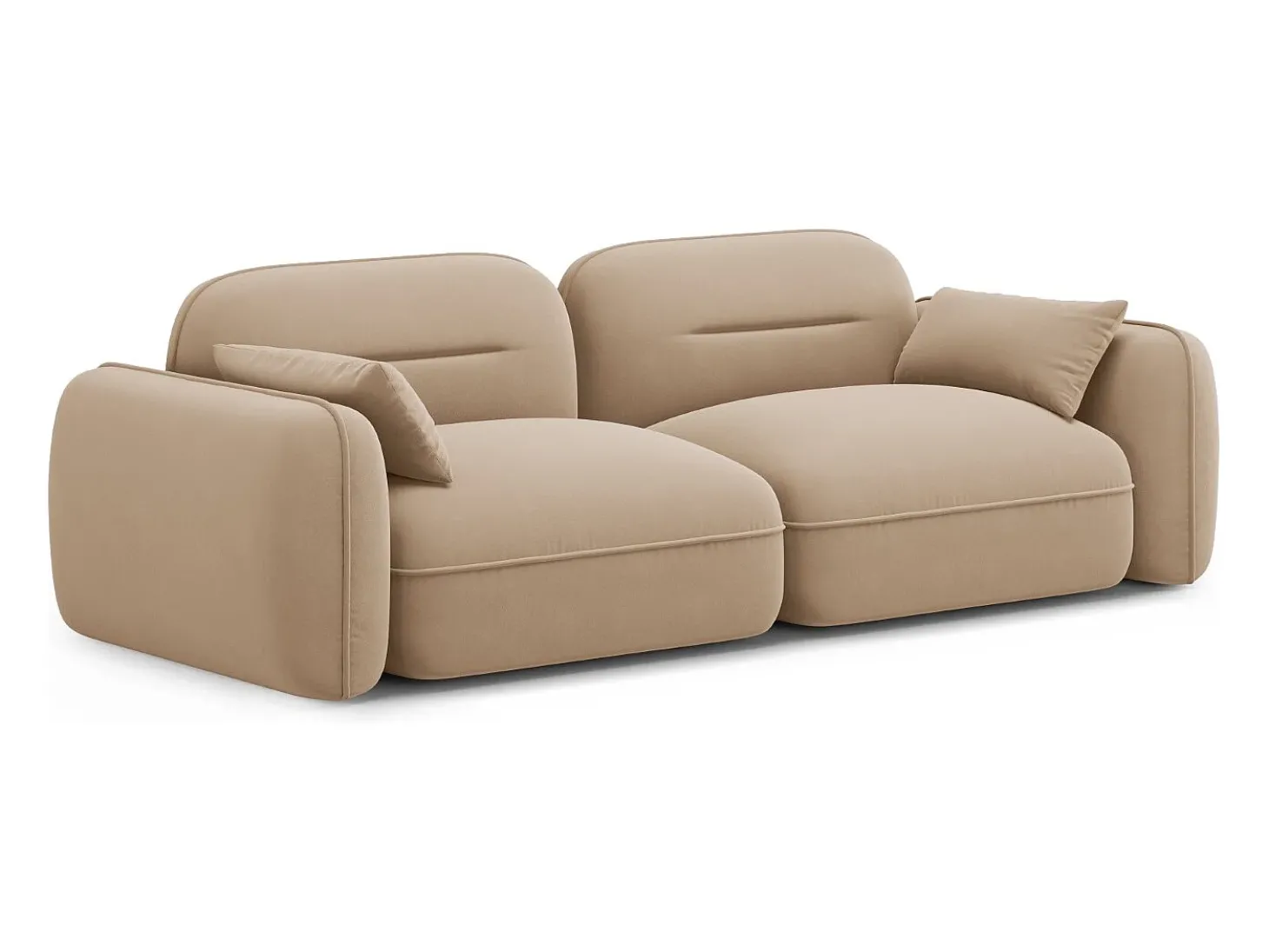 Cosmopolitan Design - Sofá modular "Sydney" 3 lugares em veludo areia - 230x90x70cm