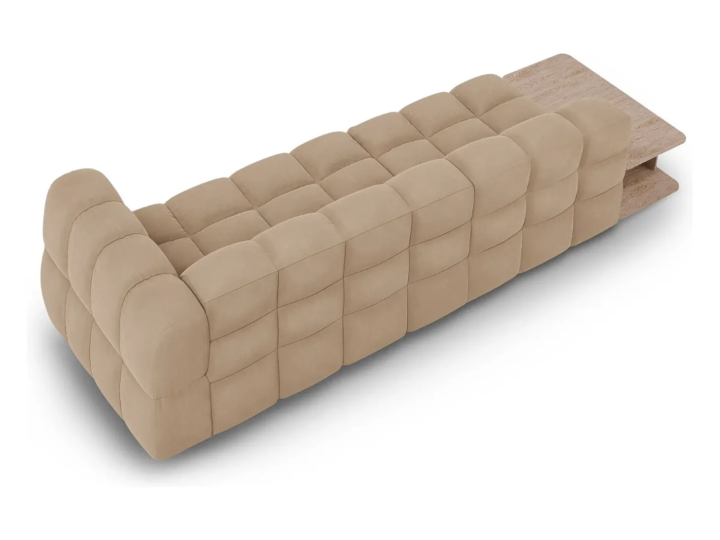 Cosmopolitan Design - Sofá modular virado para a esquerda "Sky" 4 lugares em veludo areia - 297x102x75cm