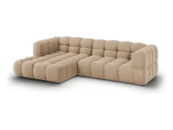 Cosmopolitan Design - Sofá modular de canto esquerdo "Sky" 4 lugares em veludo areia - 272x162x75cm