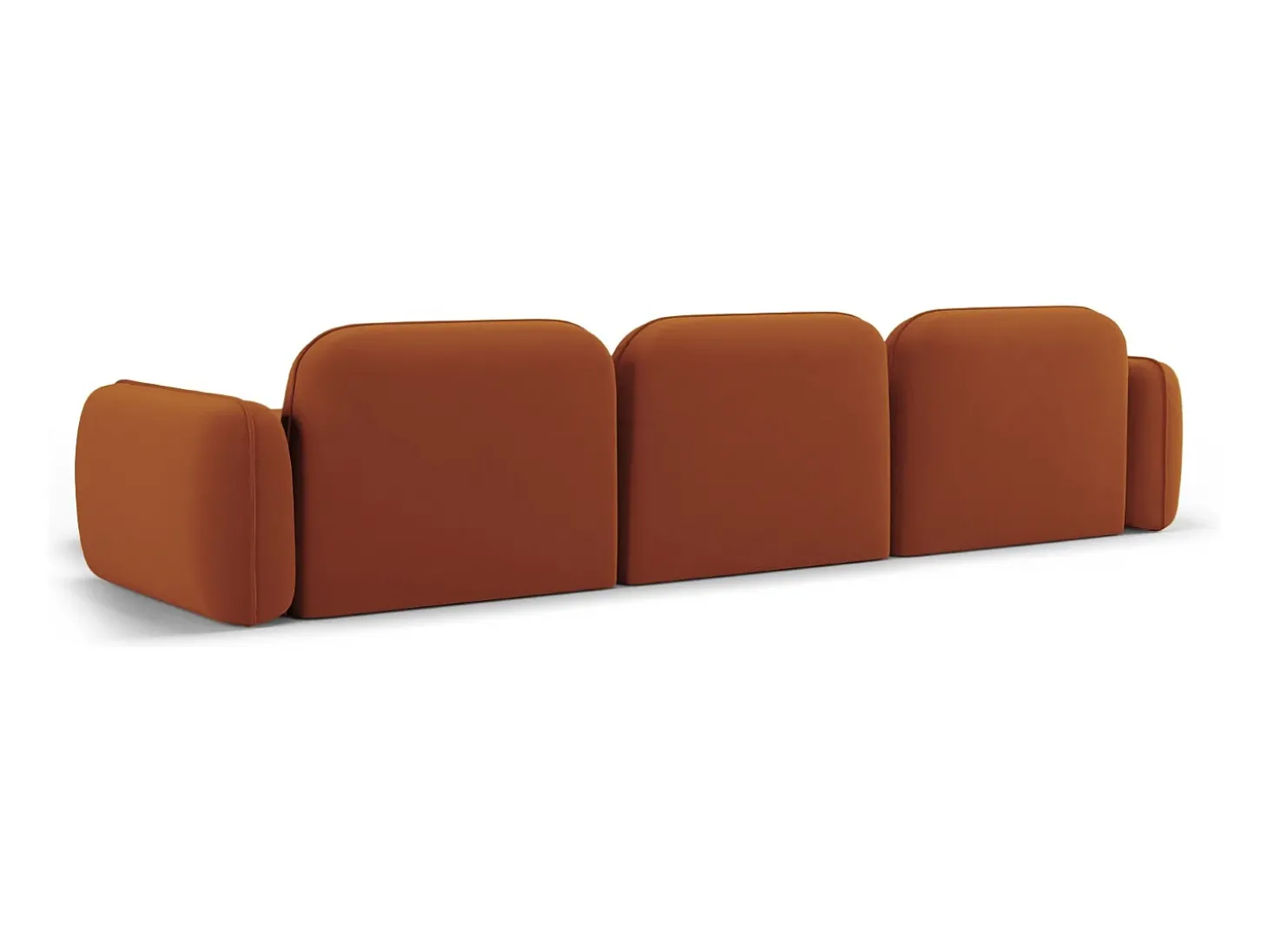 Cosmopolitan Design - Sofá modular de canto direito "Sydney" 4 lugares em veludo terracota - 320x165x70cm