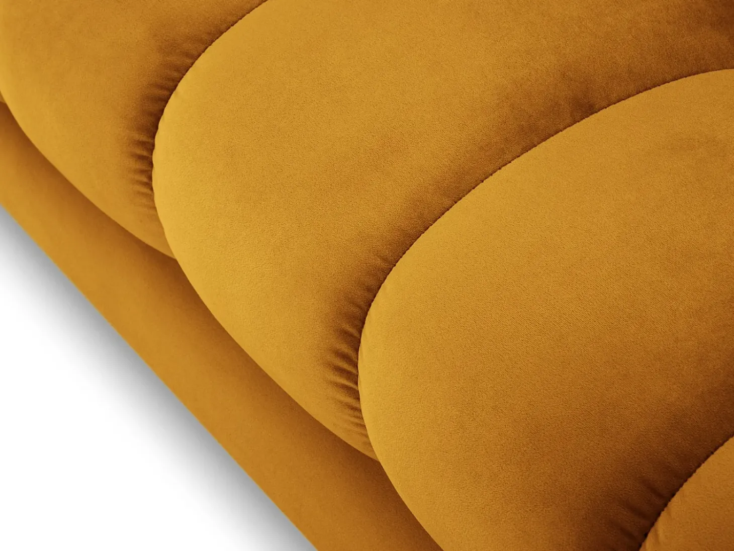Cosmopolitan Design - Sofá "Bali" 3 lugares em veludo amarelo - 177x92x75cm