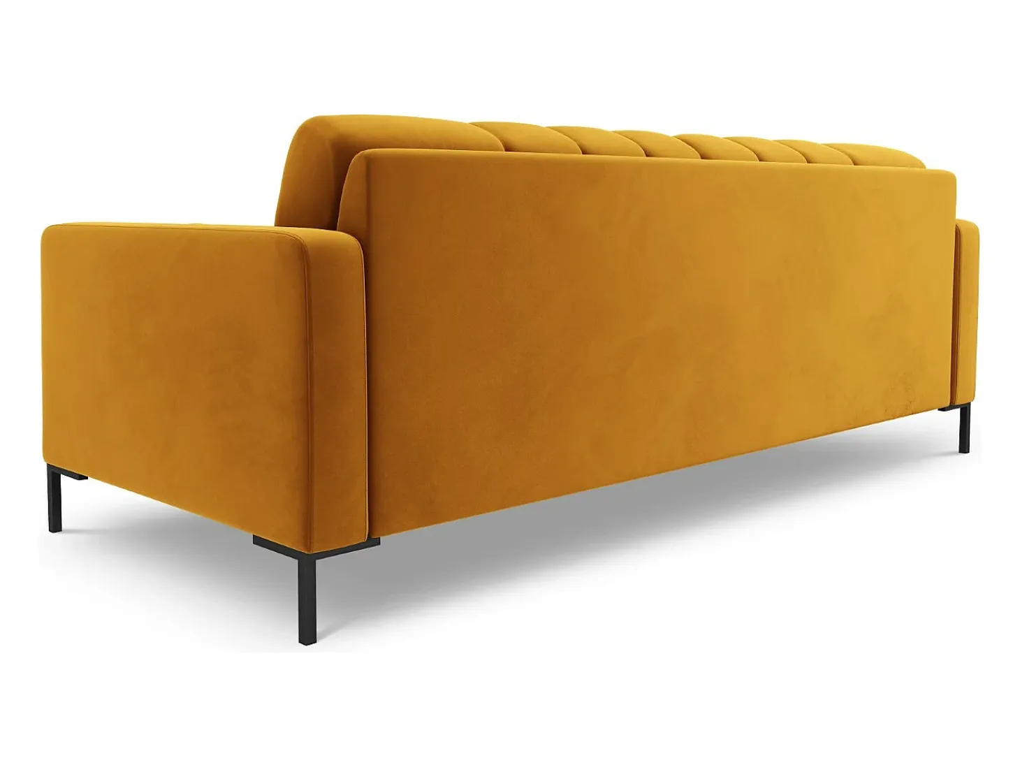 Cosmopolitan Design - Sofá "Bali" 3 lugares em veludo amarelo - 177x92x75cm