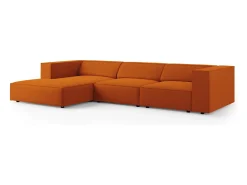 Cosmopolitan Design - Sofá de canto esquerdo "Arendal" 4 lugares em veludo terracota - 284x166x70cm