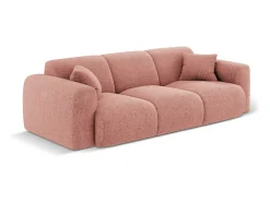 Cosmopolitan Design - Sofá "Nolio" 3 lugares em tecido chenille rosa - 235x95x72cm