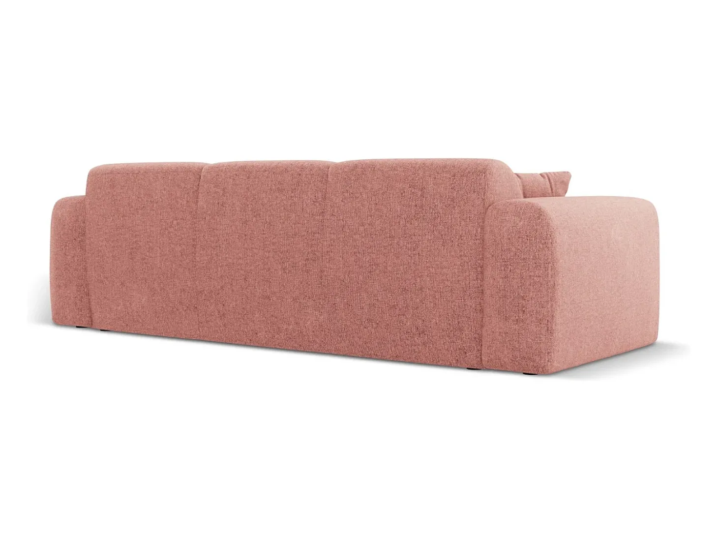 Cosmopolitan Design - Sofá "Nolio" 3 lugares em tecido chenille rosa - 235x95x72cm