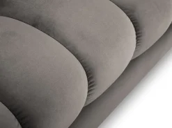 Cosmopolitan Design - Sofá de canto esquerdo "Bali" 5 lugares em veludo cinza claro - 293x185x75cm