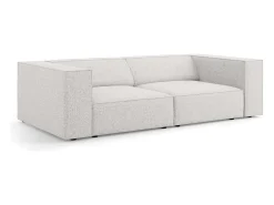 Cosmopolitan Design - Sofá "Arendal" 3 lugares em tecido chenille cinza claro - 204x102x70cm