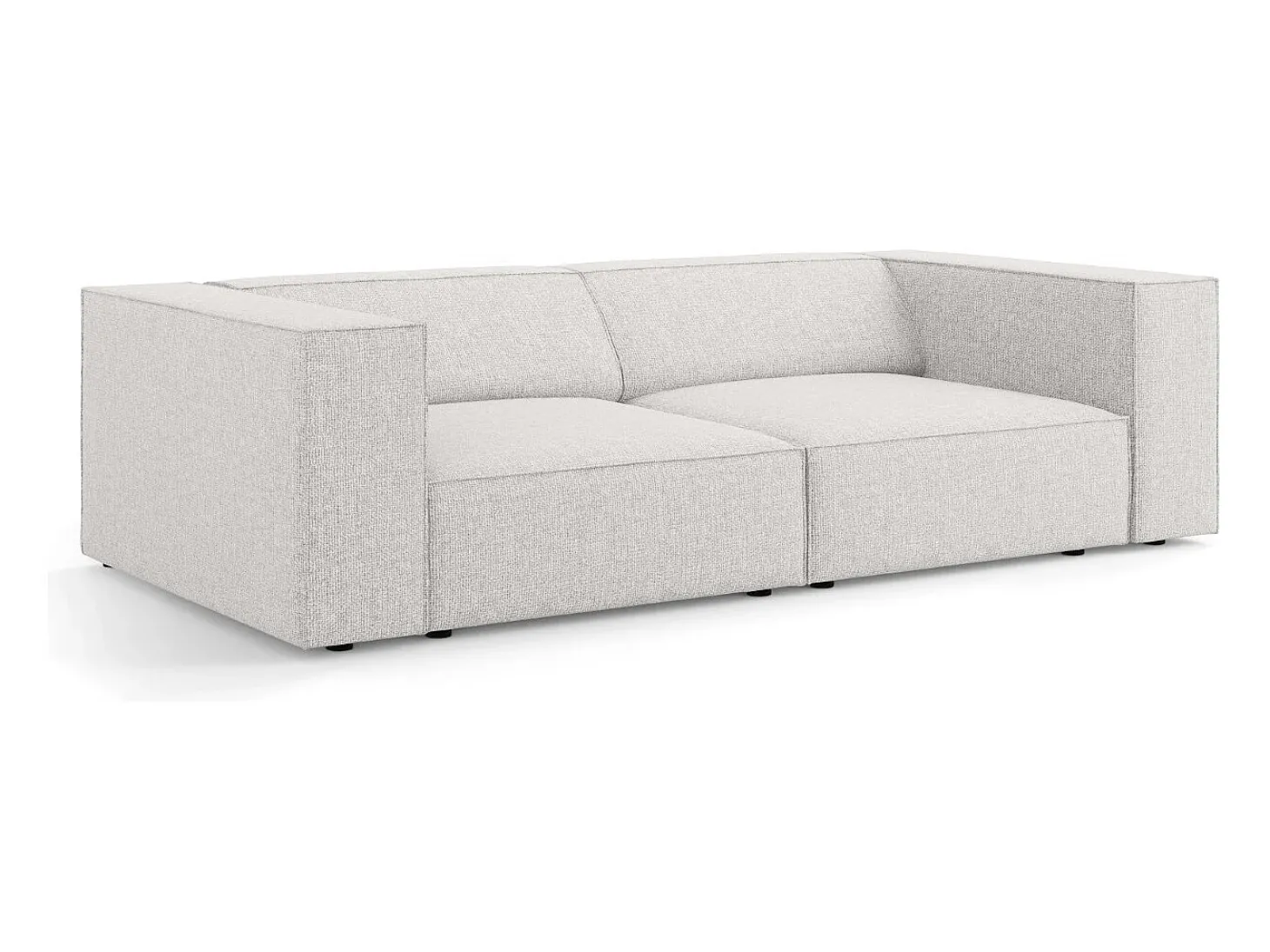 Cosmopolitan Design - Sofá "Arendal" 3 lugares em tecido chenille cinza claro - 204x102x70cm