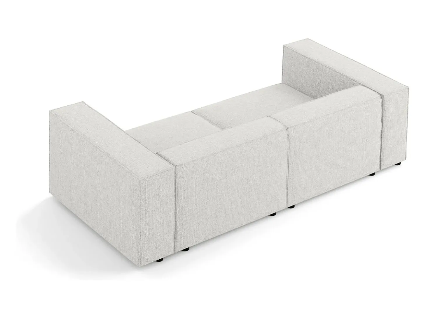 Cosmopolitan Design - Sofá "Arendal" 3 lugares em tecido chenille cinza claro - 204x102x70cm