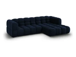 Cosmopolitan Design - Sofá modular de canto direito "Sky" 4 lugares em veludo azul real - 272x162x75cm