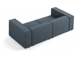 Cosmopolitan Design - Sofá "Arendal" 3 lugares em tecido chenille azul real - 204x102x70cm