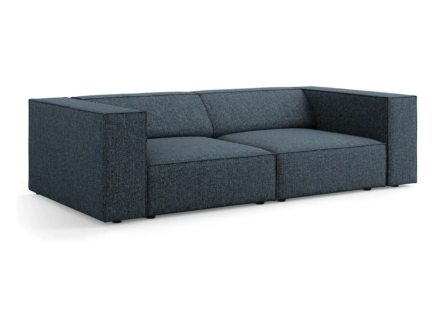 Cosmopolitan Design - Sofá "Arendal" 3 lugares em tecido chenille azul real - 204x102x70cm