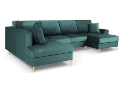 Cosmopolitan Design - Sofá panorâmico convertível esquerdo com caixa de arrumação