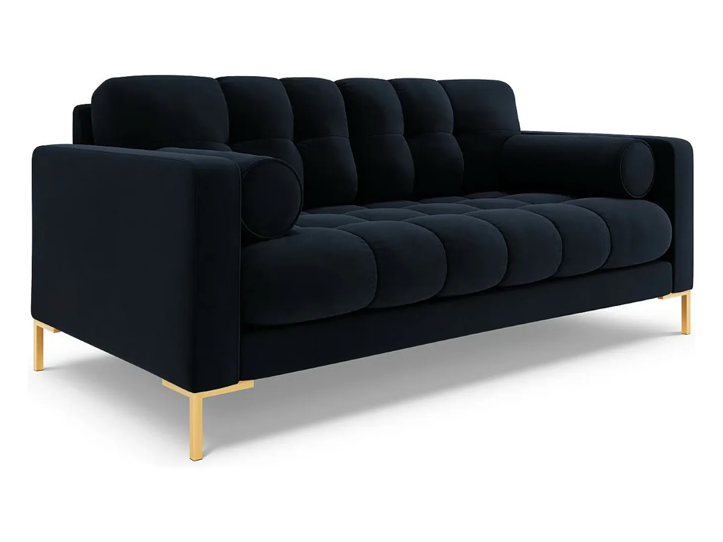 Cosmopolitan Design - Sofá "Bali" 2 lugares em veludo azul escuro - 152x92x75cm