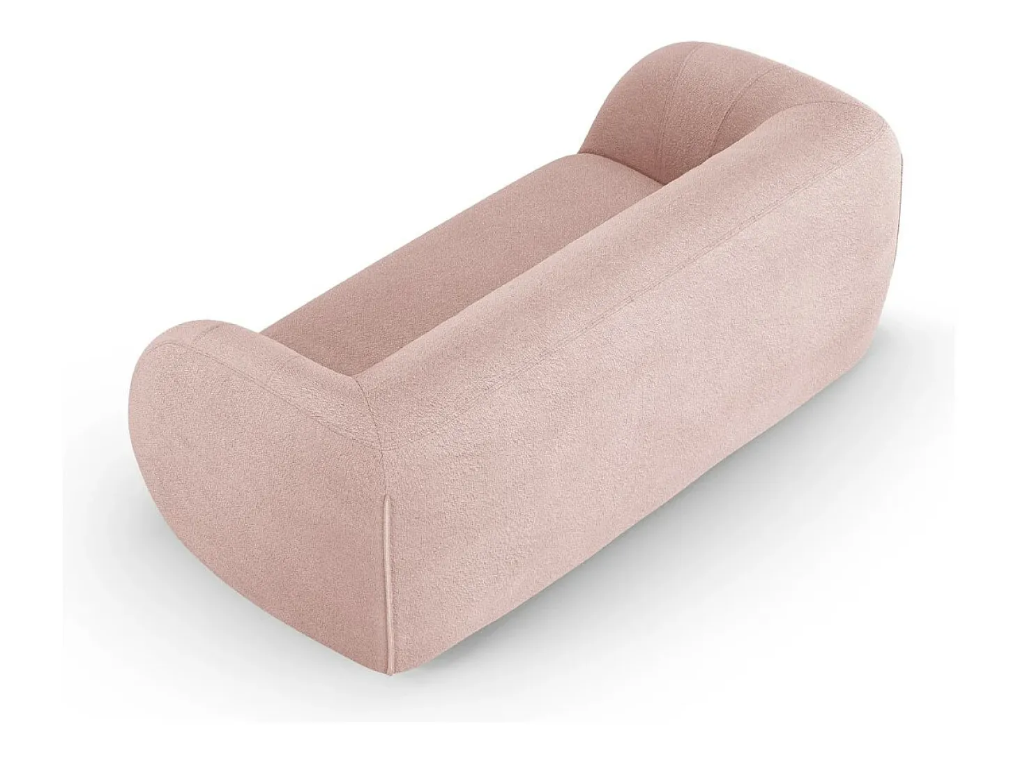 Cosmopolitan Design - Sofá "Essen" 2 lugares em tecido bouclé rosa pálido - 210x95x86cm