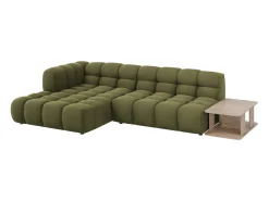 Cosmopolitan Design - Sofá modular de canto esquerdo "Sky" 4 lugares em veludo verde claro - 297x162x75cm