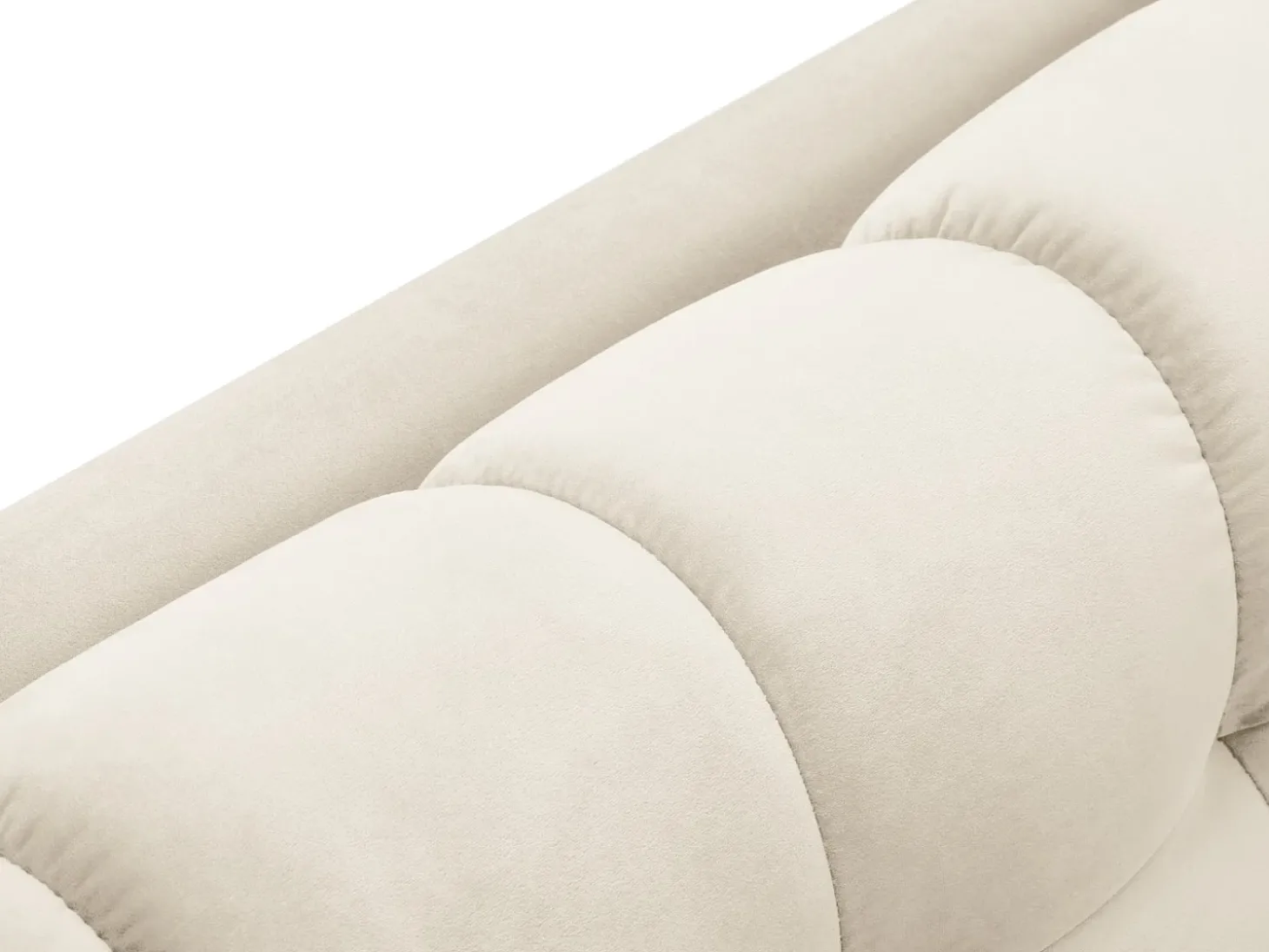 Cosmopolitan Design - Sofá panorâmico "Bali" 7 lugares em veludo bege claro - 383x185x75cm