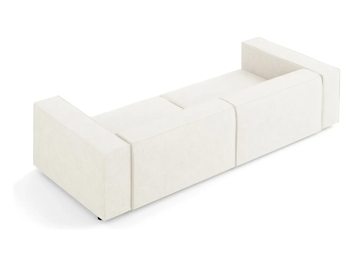 Cosmopolitan Design - Sofá "Arendal" 4 lugares em tecido chenille com efeito canelado marfim - 244x102x70cm
