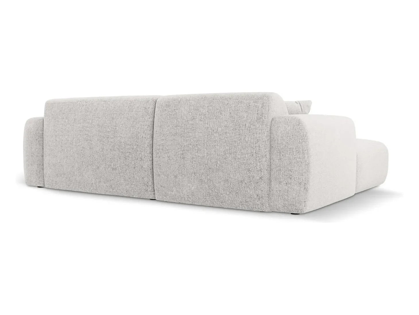 Cosmopolitan Design - Sofá de canto direito "Nolio" 4 lugares em tecido chenille cinza claro - 235x170x72cm