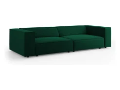 Cosmopolitan Design - Sofá "Arendal" 4 lugares em veludo verde garrafa - 244x102x70cm