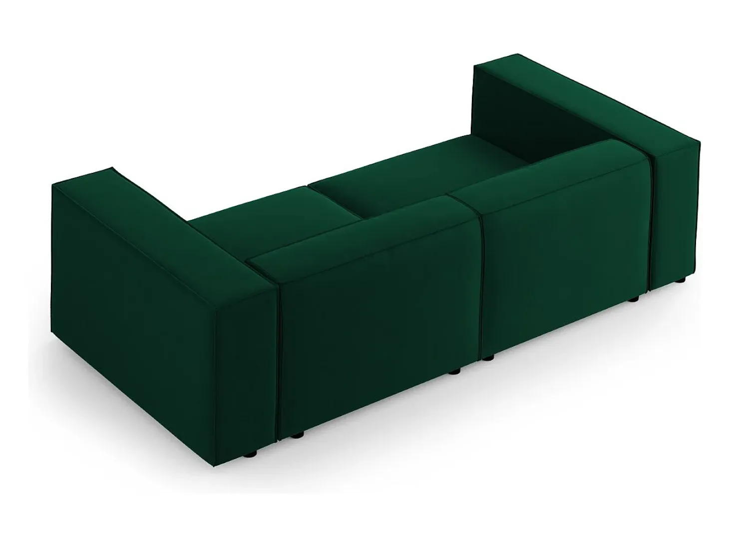 Cosmopolitan Design - Sofá "Arendal" 3 lugares em veludo verde garrafa - 204x102x70cm