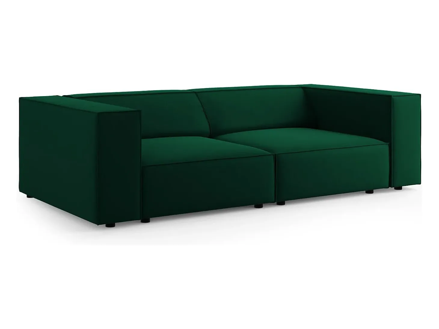 Cosmopolitan Design - Sofá "Arendal" 3 lugares em veludo verde garrafa - 204x102x70cm