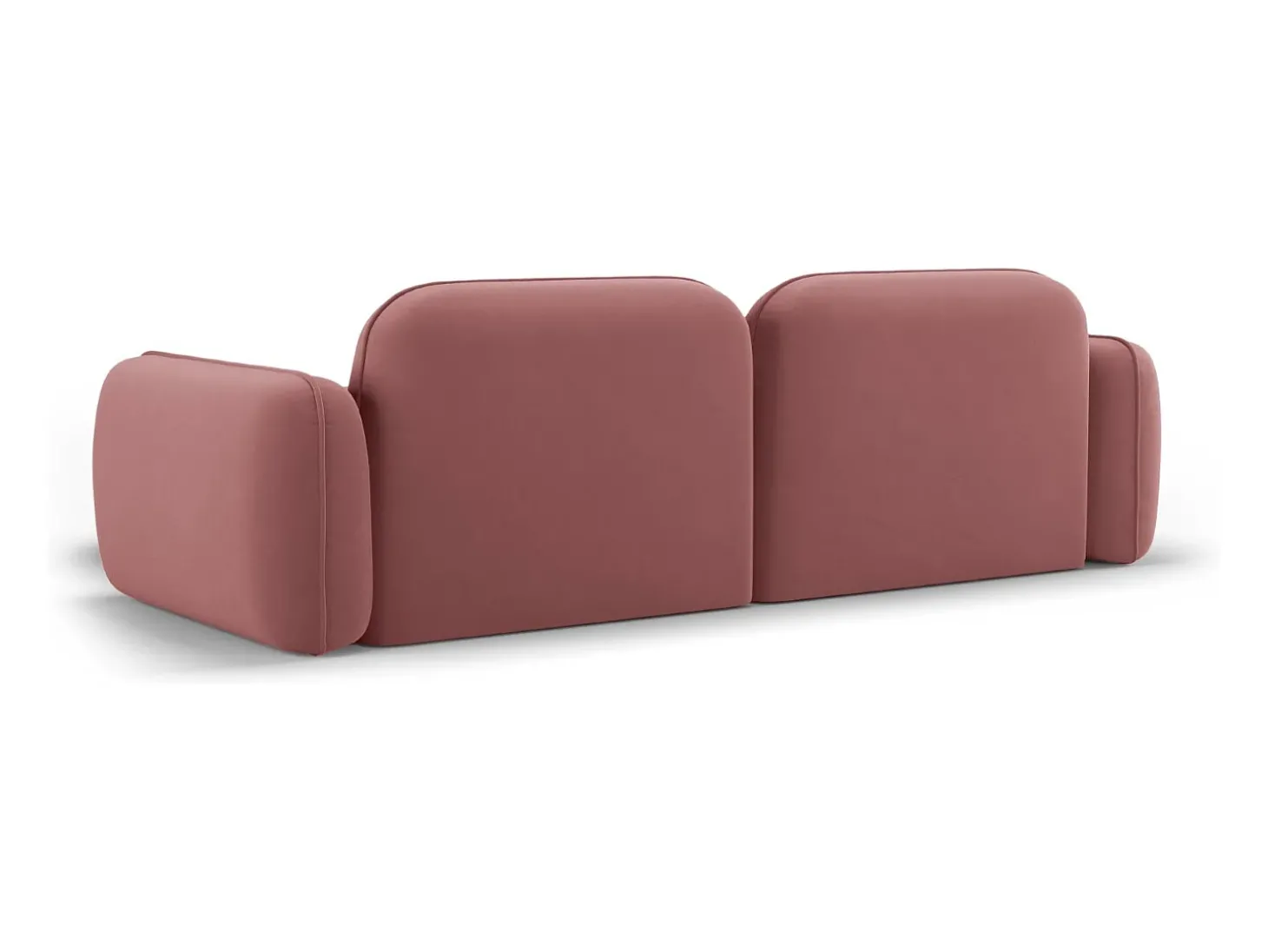 Cosmopolitan Design - Sofá modular de canto direito "Sydney" 3 lugares em veludo salmão - 230x165x70cm