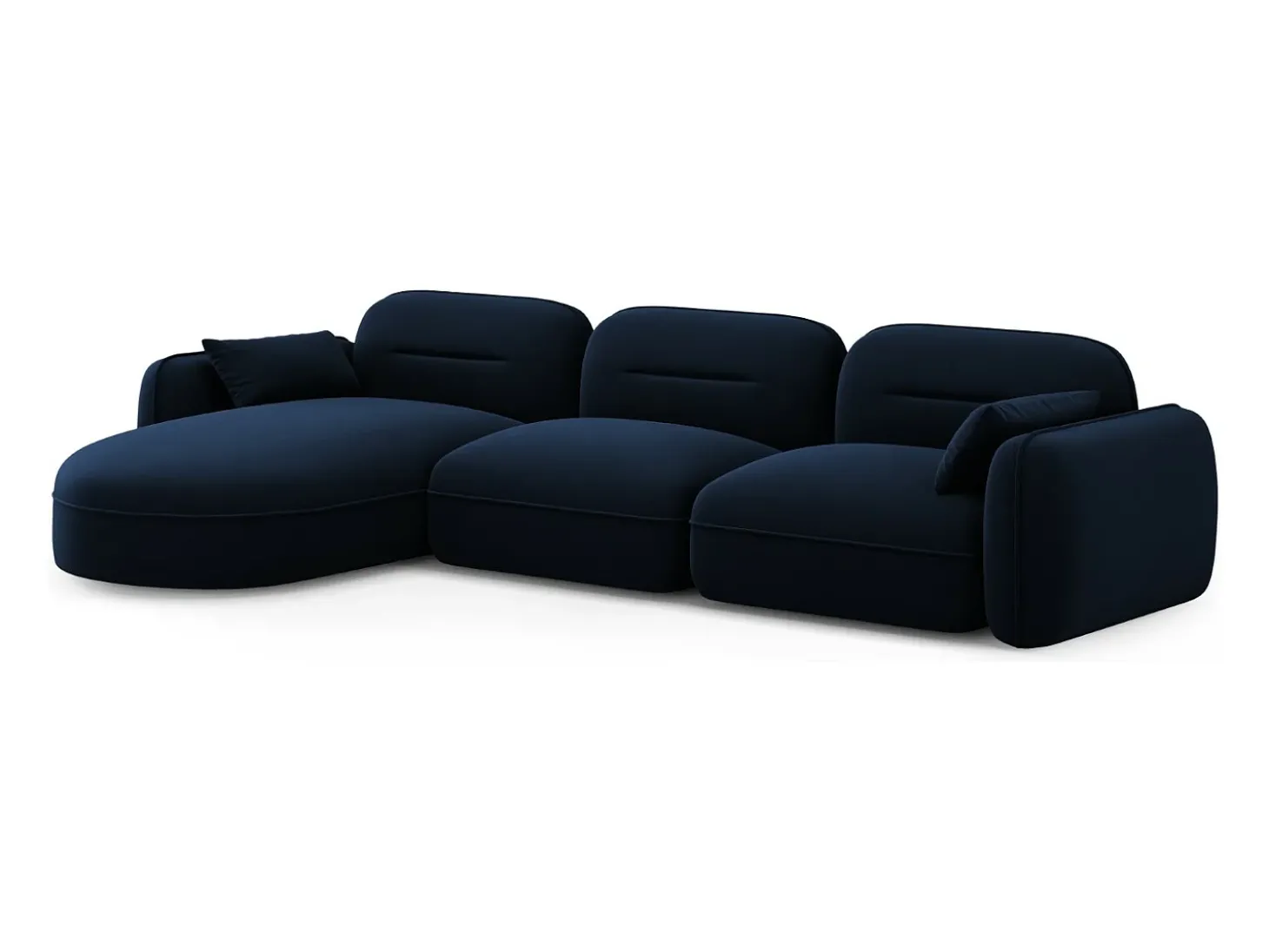 Cosmopolitan Design - Sofá modular de canto esquerdo "Sydney" 4 lugares em veludo azul real - 320x165x70cm