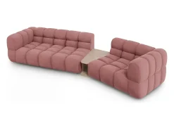 Cosmopolitan Design - Sofá modular direito "Sky" 3 lugares em veludo salmão - 353x148x75cm