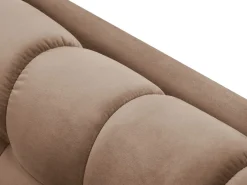 Cosmopolitan Design - Sofá "Bali" 3 lugares em veludo bege - 177x92x75cm