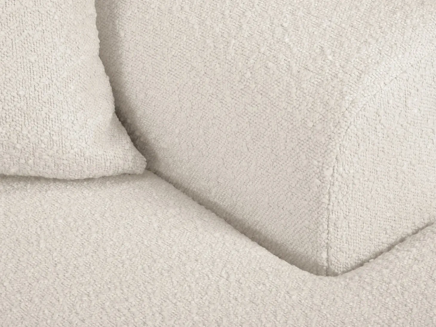 Cosmopolitan Design - Sofá convertível de canto direito com caixa de arrumação "Kyoto" 4 lugares em tecido bouclé bege - 241x145x88cm