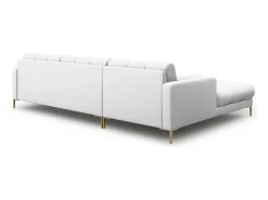 Cosmopolitan Design - Sofá de canto esquerdo "Bali" 5 lugares em tecido estrutural cinza claro - 293x185x75cm