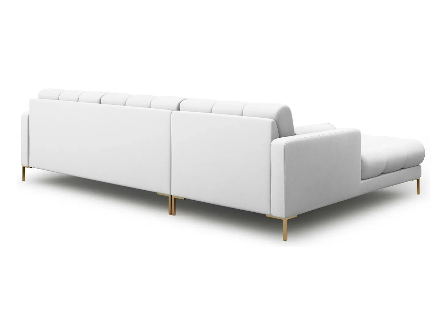 Cosmopolitan Design - Sofá de canto esquerdo "Bali" 5 lugares em tecido estrutural cinza claro - 293x185x75cm