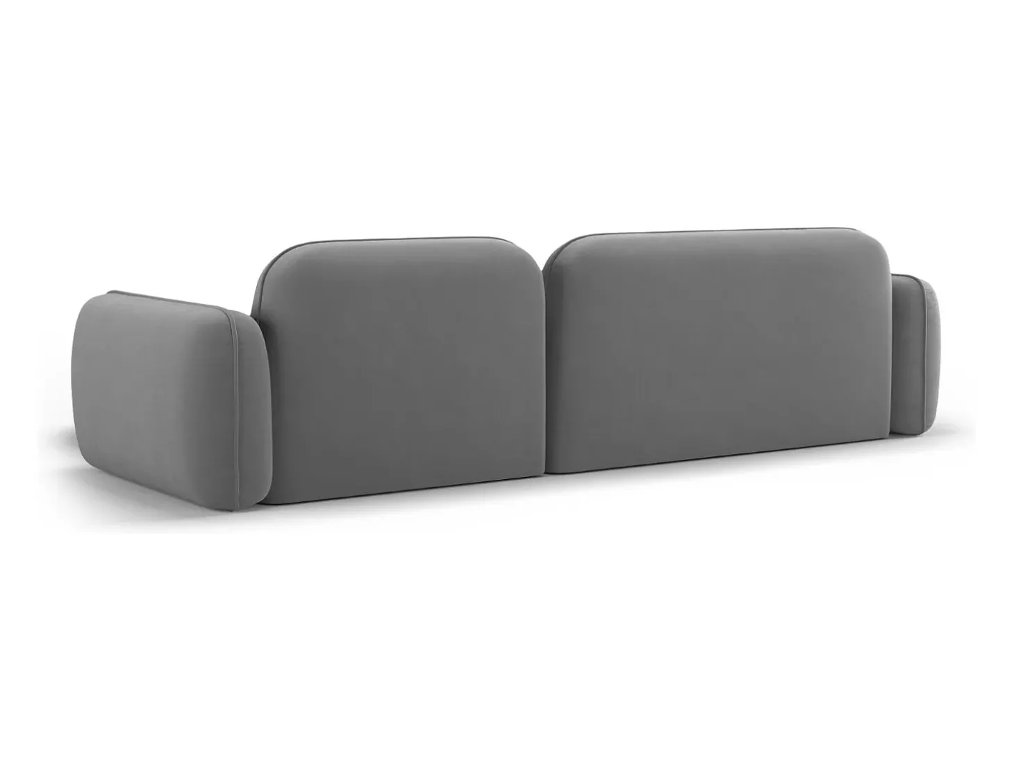 Cosmopolitan Design - Sofá modular de canto direito "Sydney" 4 lugares em veludo cinza claro - 275x165x70cm