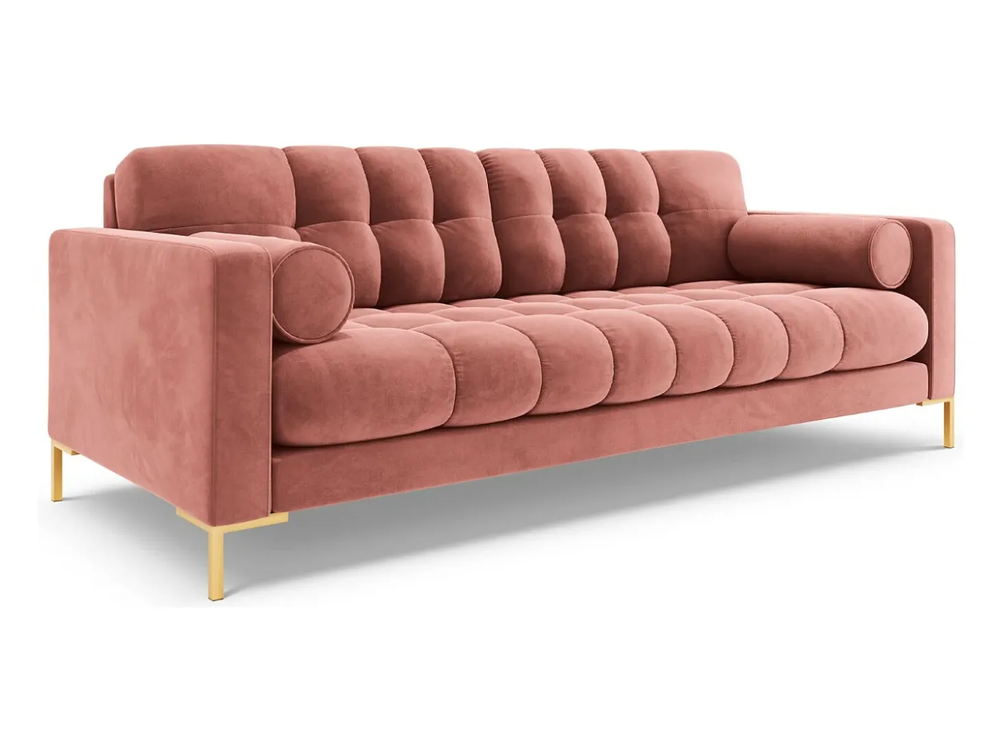 Cosmopolitan Design - Sofá "Bali" 3 lugares em veludo rosa - 177x92x75cm