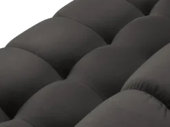 Cosmopolitan Design - Sofá de canto direito panorâmico "Bali" 7 lugares em veludo cinza escuro - 327x256x75cm