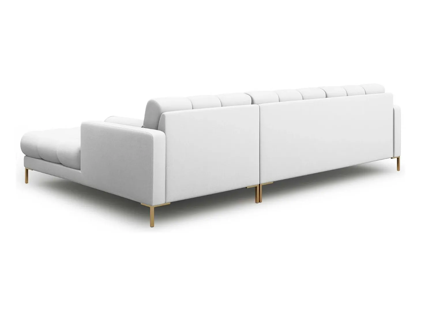 Cosmopolitan Design - Sofá de canto direito "Bali" 5 lugares em tecido estrutural cinza claro - 293x185x75cm