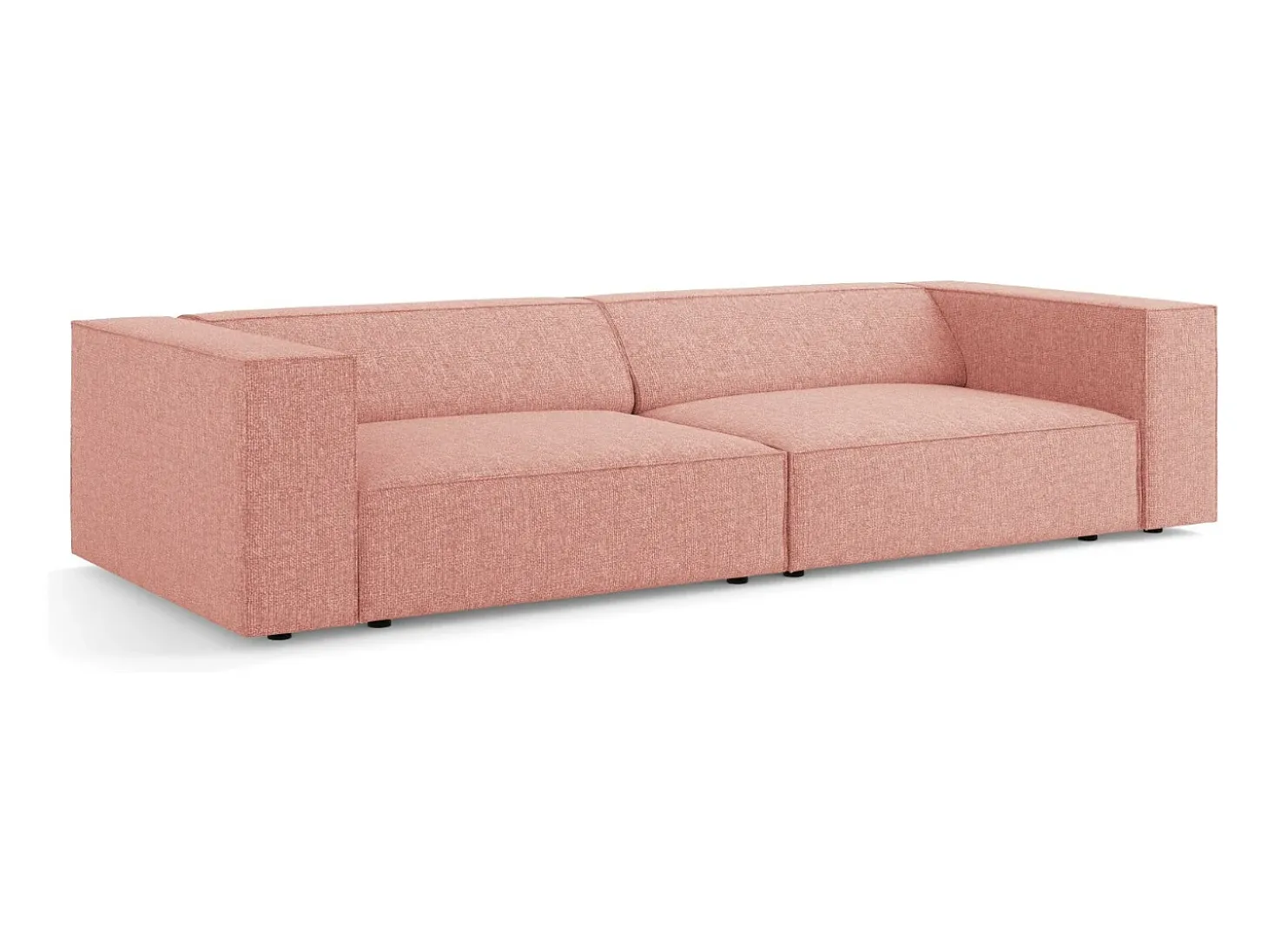 Cosmopolitan Design - Sofá "Arendal" 4 lugares em tecido chenille rosa - 244x102x70cm