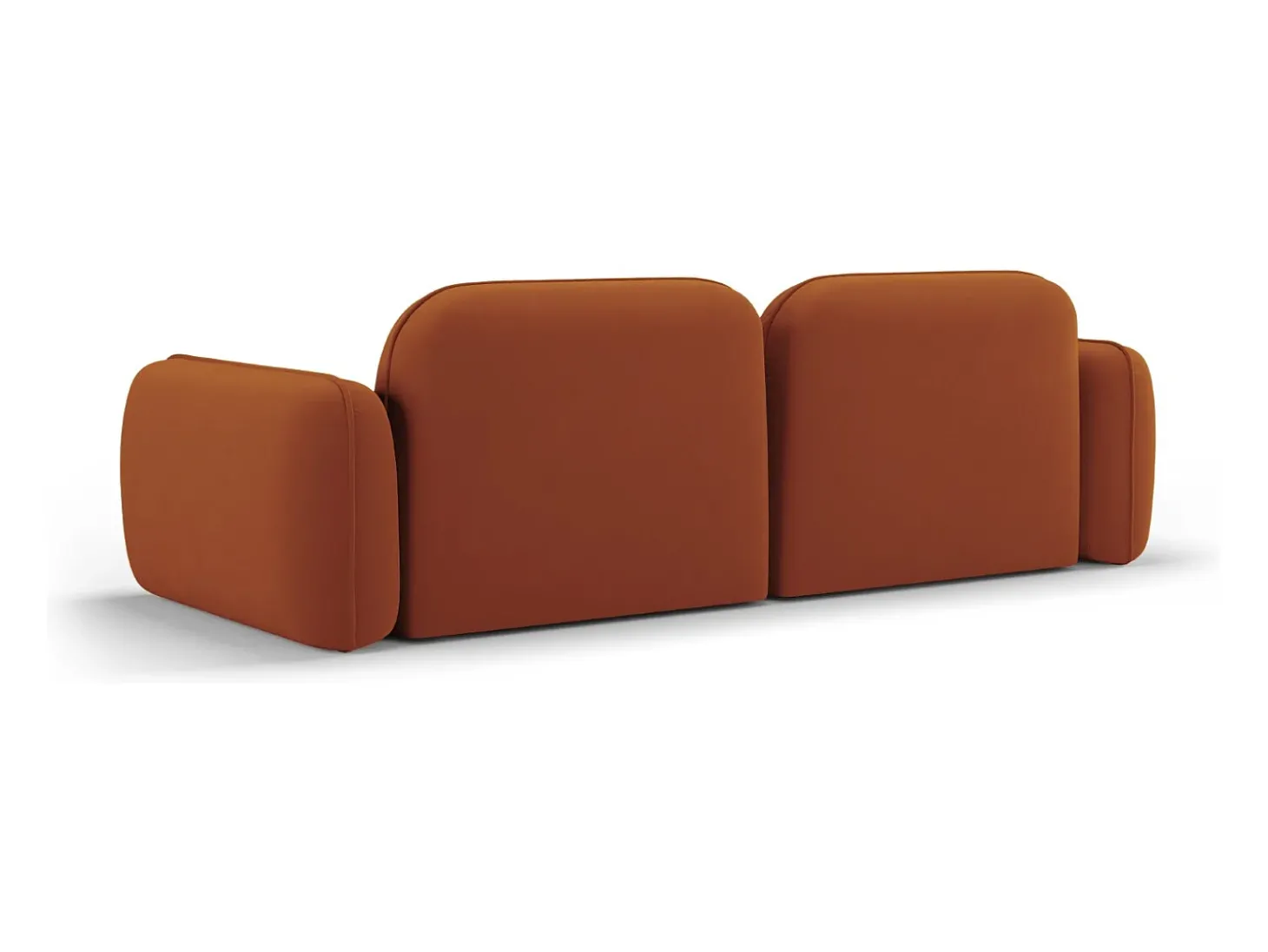 Cosmopolitan Design - Sofá modular "Sydney" 3 lugares em veludo terracota - 230x90x70cm
