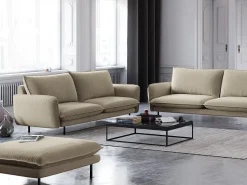 Cosmopolitan Design - Sofá "Vienna" 2 lugares em tecido estrutural bege - 160x92x95cm