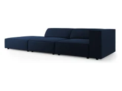 Cosmopolitan Design - Sofá esquerdo "Arendal" 4 lugares em veludo azul real - 262x102x70cm