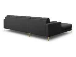 Cosmopolitan Design - Sofá de canto esquerdo "Bali" 5 lugares em tecido estrutural cinza escuro - 293x185x75cm