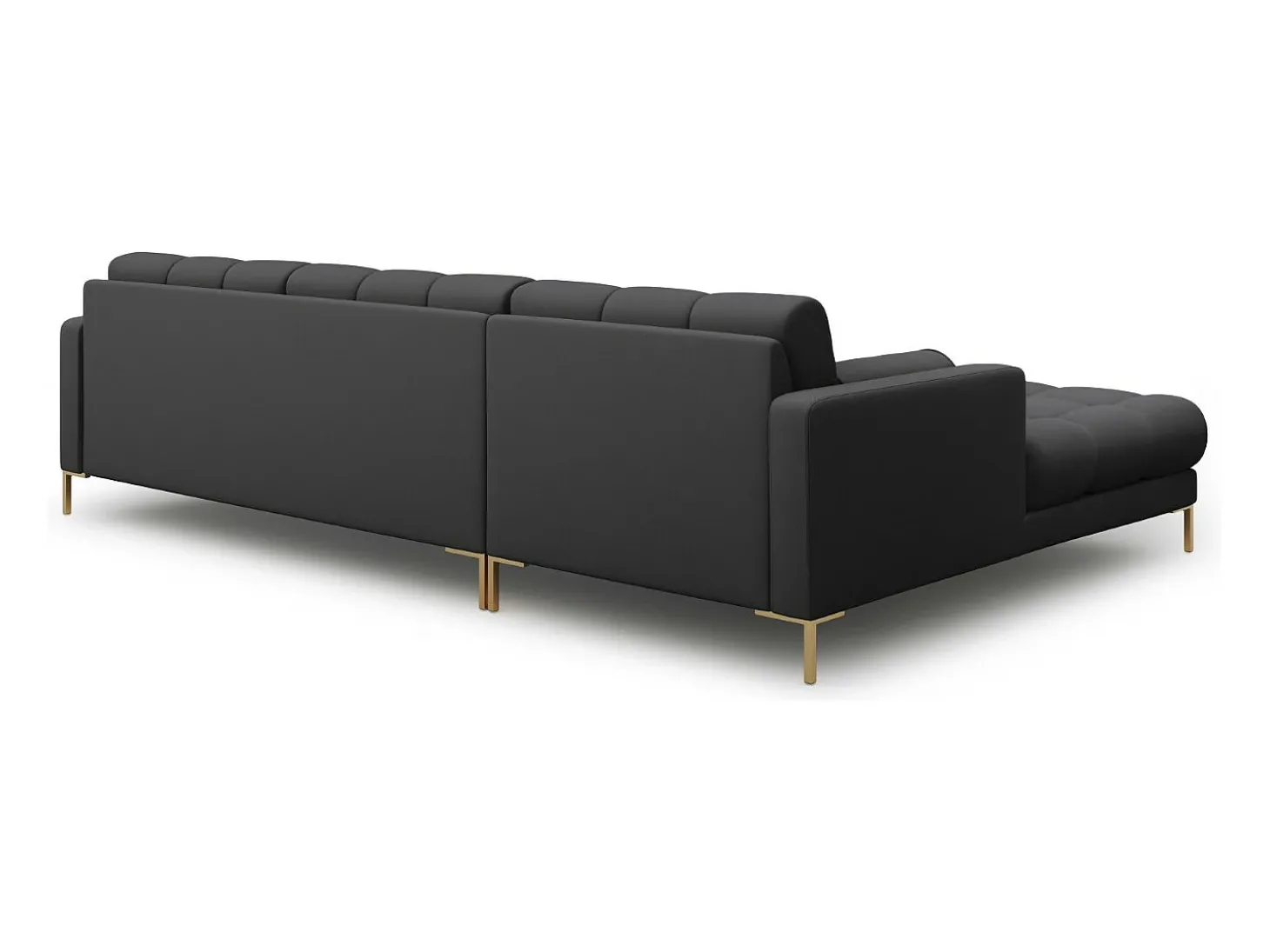 Cosmopolitan Design - Sofá de canto esquerdo "Bali" 5 lugares em tecido estrutural cinza escuro - 293x185x75cm