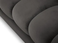 Cosmopolitan Design - Sofá de canto direito "Bali" 5 lugares em veludo cinza escuro - 293x185x75cm