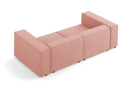 Cosmopolitan Design - Sofá "Arendal" 3 lugares em tecido chenille rosa - 204x102x70cm
