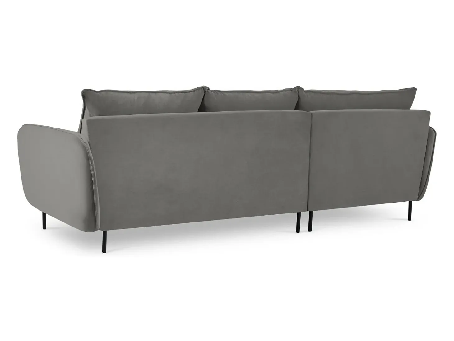 Cosmopolitan Design - Sofá de canto esquerdo "Vienna" 5 lugares em veludo cinza claro - 255x170x95cm