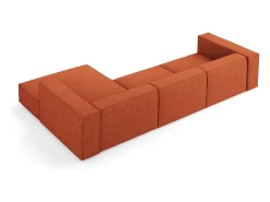 Cosmopolitan Design - Sofá de canto direito "Arendal" 4 lugares em tecido chenille terracota - 284x166x70cm