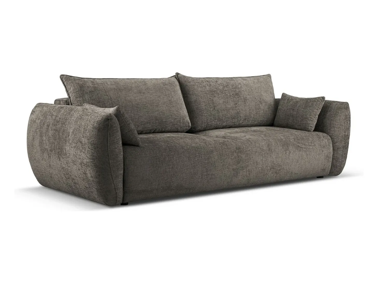 Cosmopolitan Design - Sofá-cama com compartimento de arrumação "Matera" 3 lugares em tecido chenille cinza - 240x108x86cm