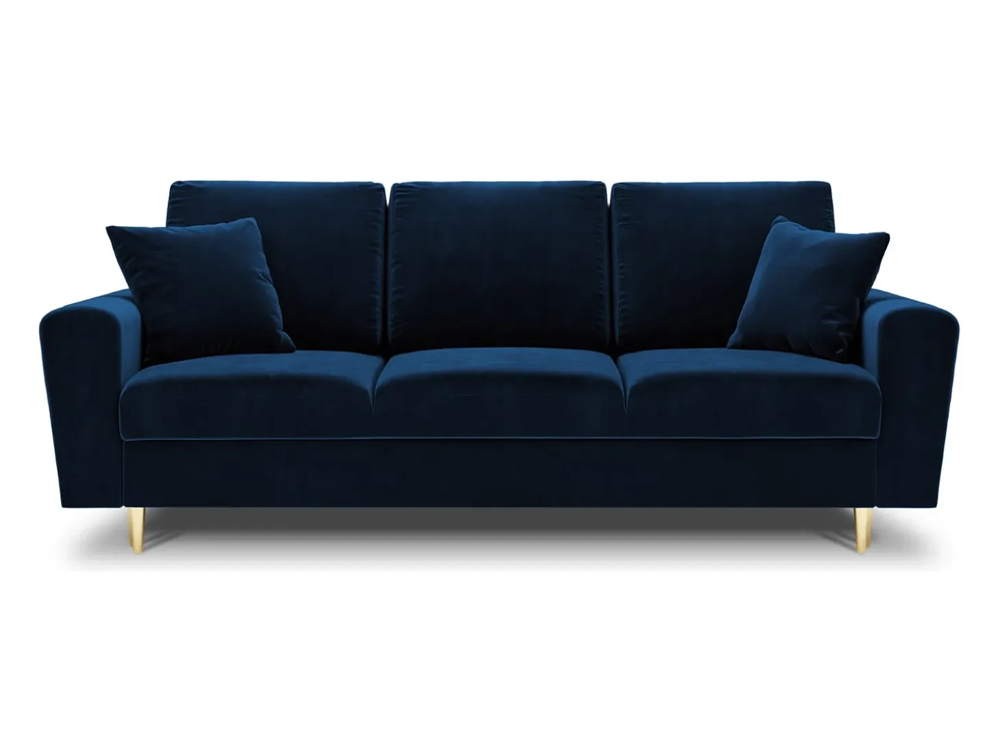 Cosmopolitan Design - Sofá-cama com compartimento de arrumação "Kyoto" 3 lugares em veludo azul real - 235x100x88cm